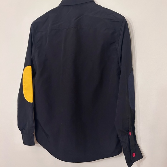 mifland lightweight multicolor black shirt XS button up rainbow colorblock - Picture 6 of 7